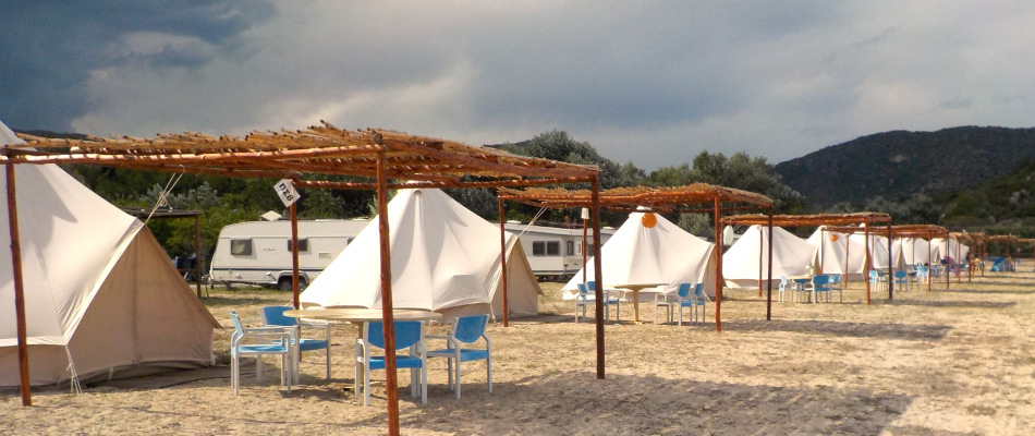 Tents infront of caravans